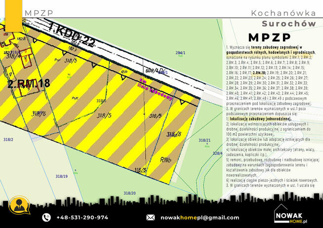 Sprzedam działkę budowlaną/ Kochanówka Surochów