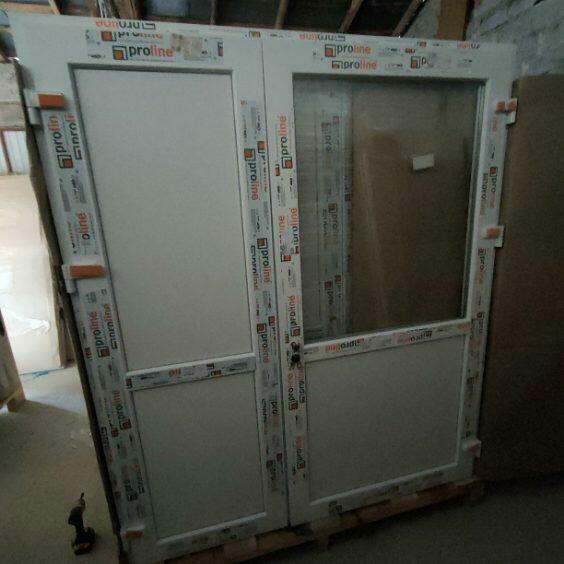 Drzwi PCV sklepowe tarasowe do biura działke 140x210