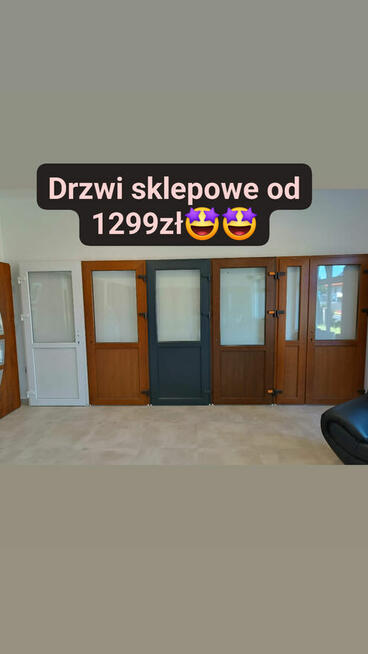 Drzwi PCV sklepowe tarasowe do biura działke 140x210