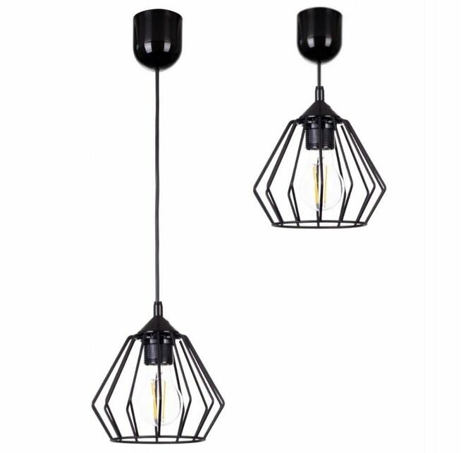 Lampa wisząca sufitowa diament loft Czarna lub Biała