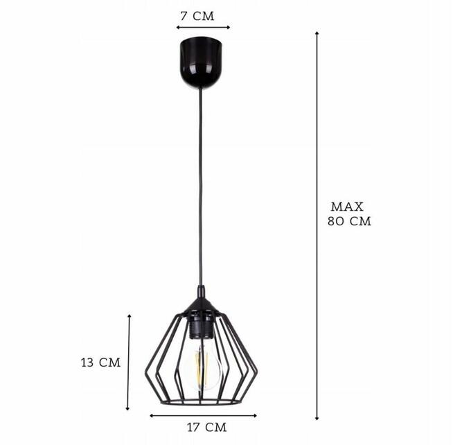 Lampa wisząca sufitowa diament loft Czarna lub Biała