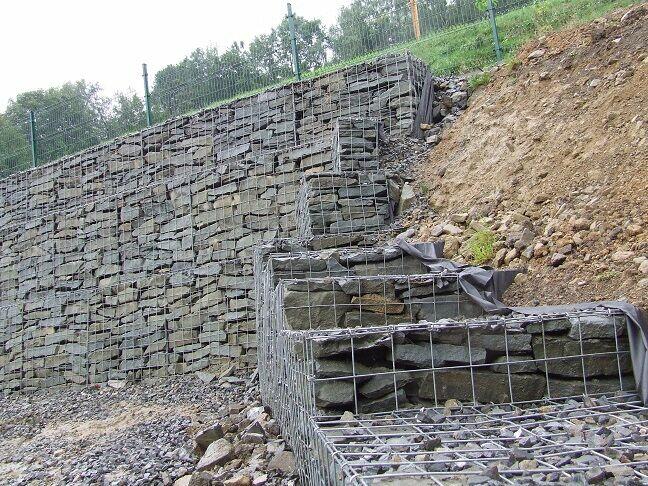 Kosze gabionowe zgrzewane-Mury oporowe