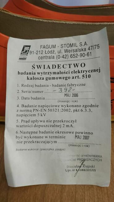 Kalosze gumowe elektroizolacyjne