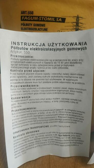 Buty gumowe elektroizolacyjne FAGUM-STOMIL 550