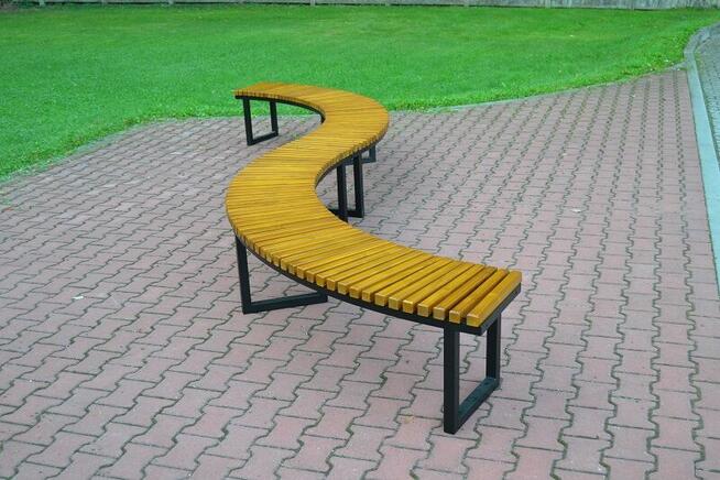 Ławka stalowa półokrągła bez oparcia miejska ŁUK W176