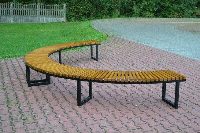 Ławka stalowa półokrągła bez oparcia miejska ŁUK W176