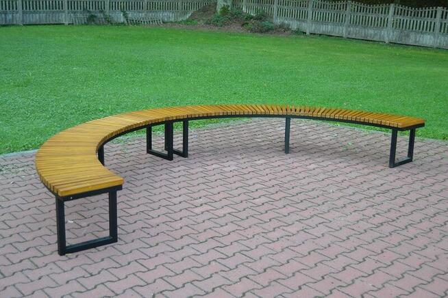 Ławka stalowa półokrągła bez oparcia miejska ŁUK W176