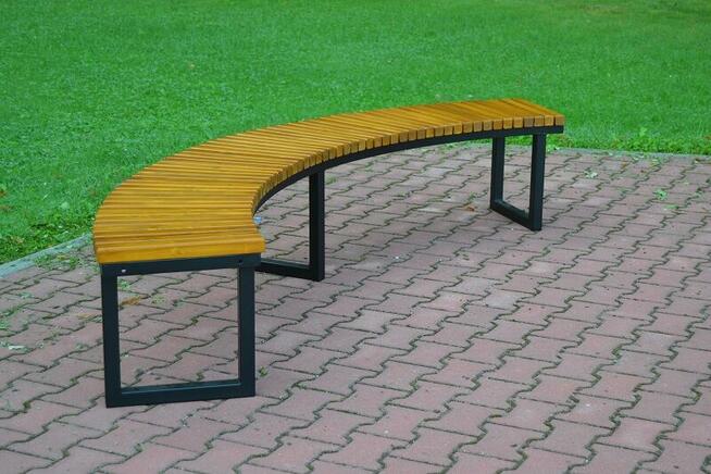 Ławka stalowa półokrągła bez oparcia miejska ŁUK W176