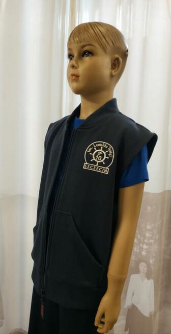 Kamizelka, bezrękawnik szkolny do SP 10 w Szczecinie r.128