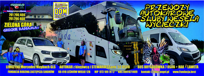 Przewóz osób, autokar, wesela, śluby, transport Zielona Góra