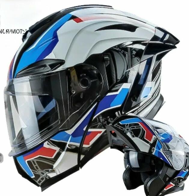 Kask szczękowy z blendą XXL - barwy Bmw GS Honda Africa