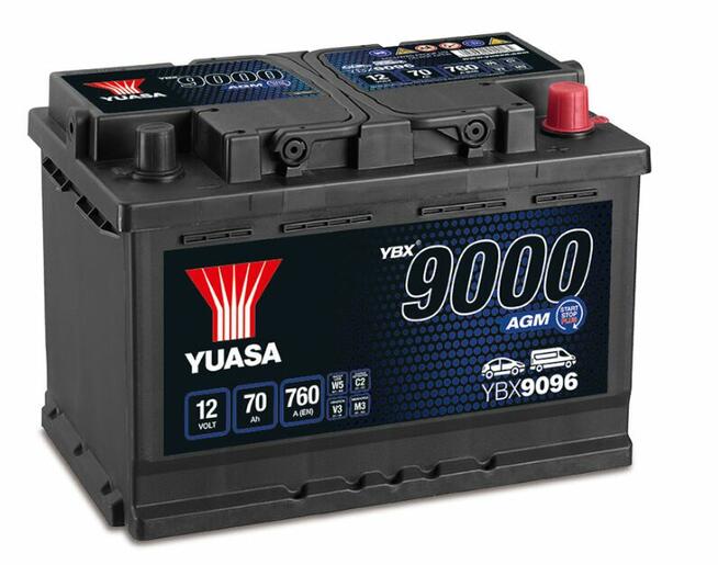 Akumulator Yuasa YBX9000 AGM Start-Stop Plus