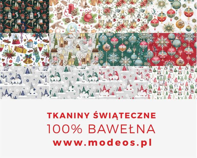 Tkaniny świąteczne bawełniane na metry Materiał bawełna 100%