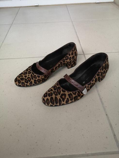 GUIDO SGARIGLIA buty włoskie damskie panterka skórzane r. 39