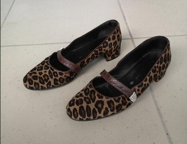 GUIDO SGARIGLIA buty włoskie damskie panterka skórzane r. 39