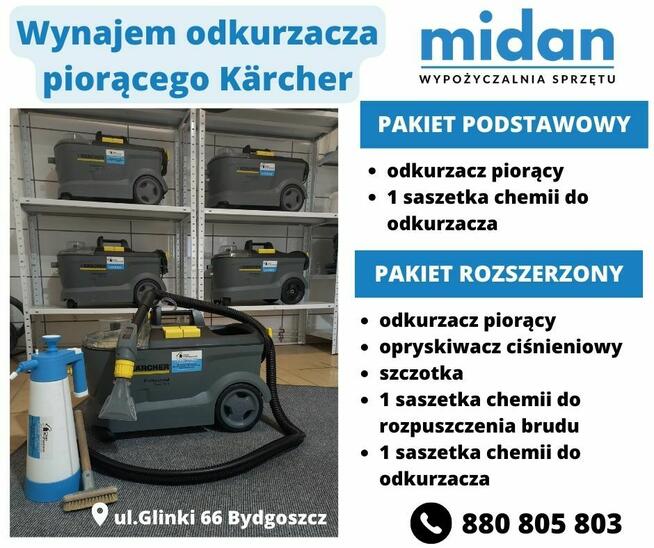 Wynajem odkurzaczy piorących Kärcher, pranie tapicerki