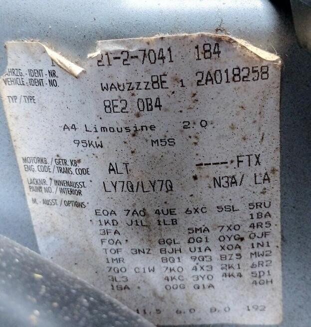 Części Audi A4B6