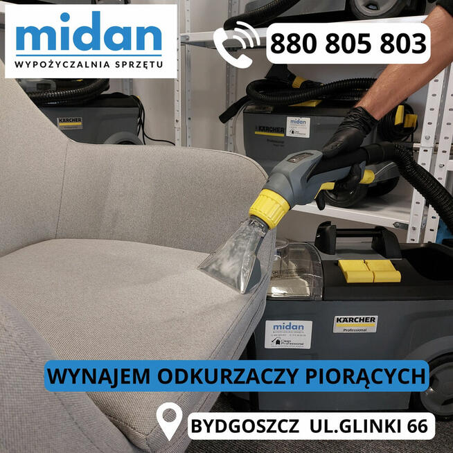 Wynajem odkurzaczy piorących Kärcher, pranie tapicerki