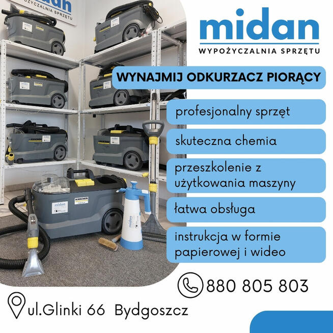 Wynajem odkurzaczy piorących Kärcher, pranie tapicerki