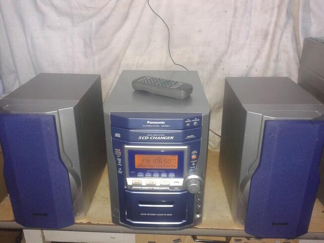 radio kaseta CD wieża PANASONIC cały komplet z pilotem