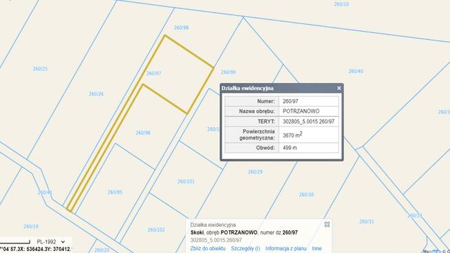 Działka rolna Potrzanowo gm. Skoki