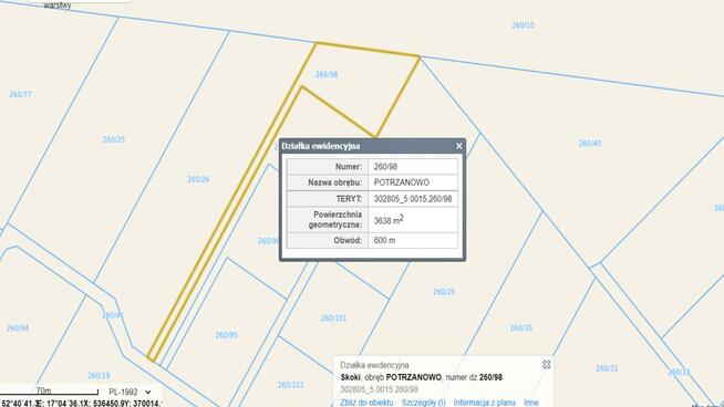 Działka rolna Potrzanowo gm. Skoki