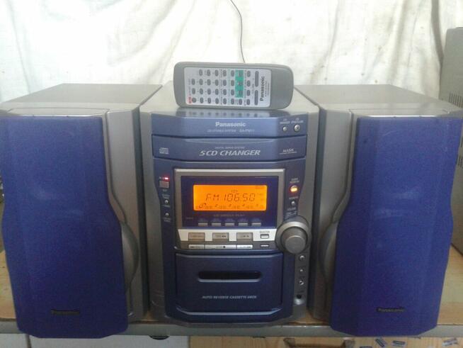 radio kaseta CD wieża PANASONIC cały komplet z pilotem