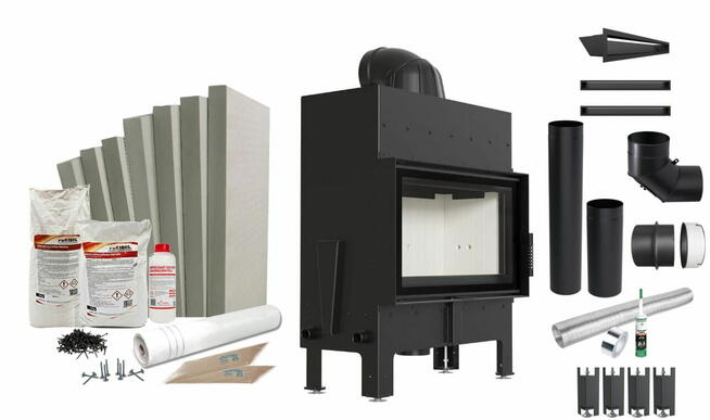 Kominek powietrzny wkład kominkowy FLOKI M 10 KW Ø 200 CAŁY