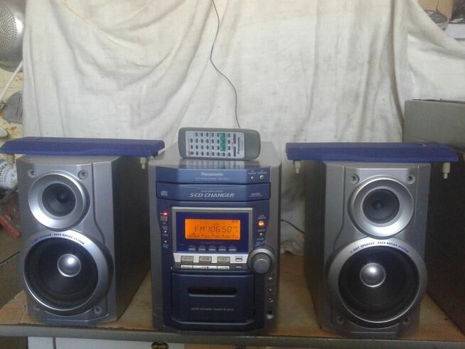 radio kaseta CD wieża PANASONIC cały komplet z pilotem