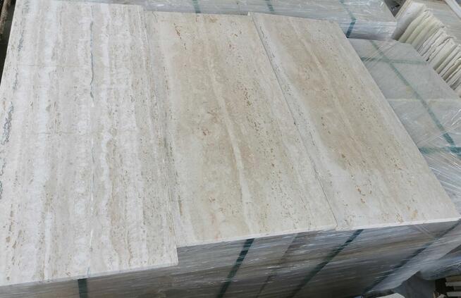 Płytki marmurowe TRAWERTYN pasy 1,5 cm poler