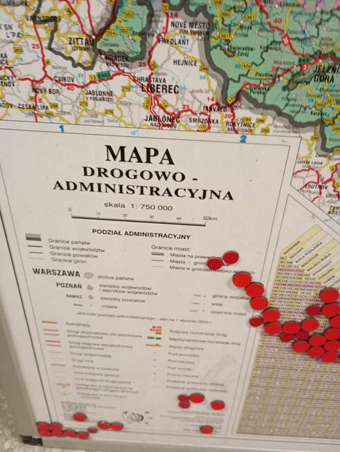 Mapa magnetyczna Polski mapy magnetyczne 100x90