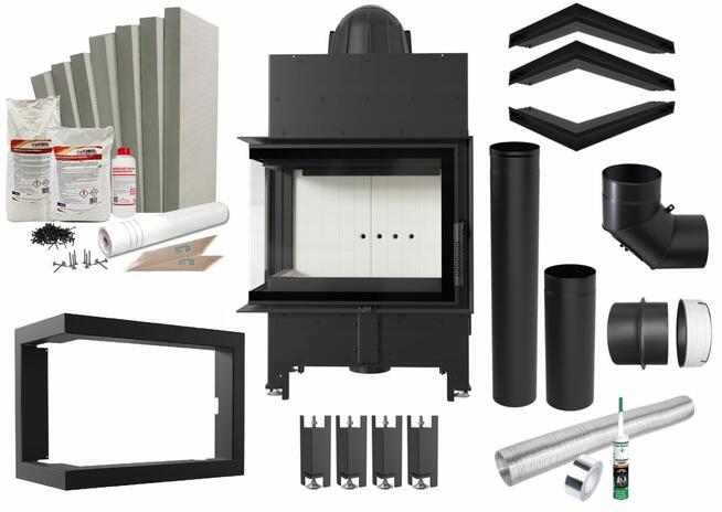 Kominek powietrzny wkład kominkowy FLOKI S LEWY 8 KW Ø 160 C