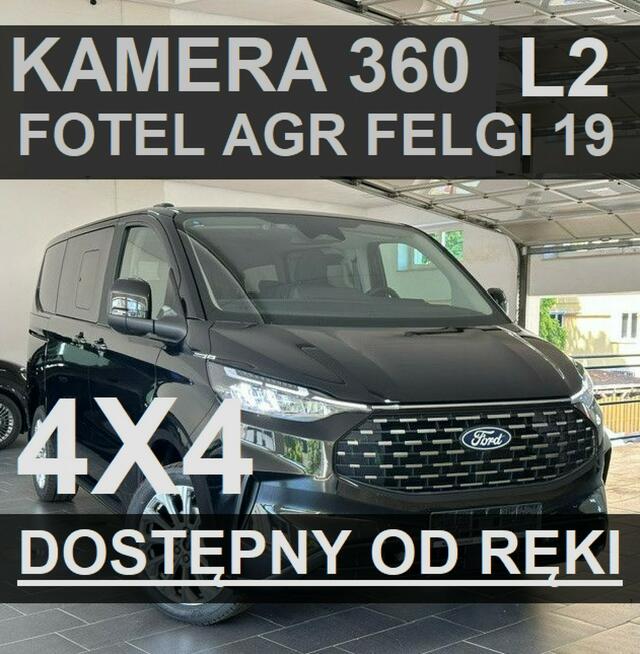 Ford Tourneo Custom L2 Nowy Titanium 4x4 170KM Kamera 360 Felgi 19' Od ręki ! 3473 zł