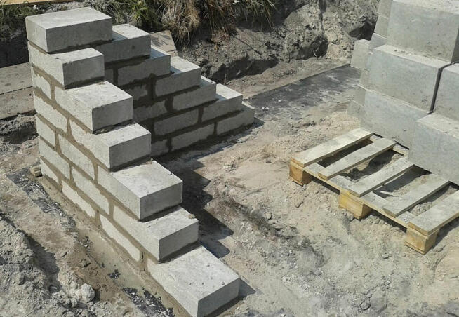Bloczek betonowy fundamentowy M-6 ( B-15 ) kl.15 38x24x12cm