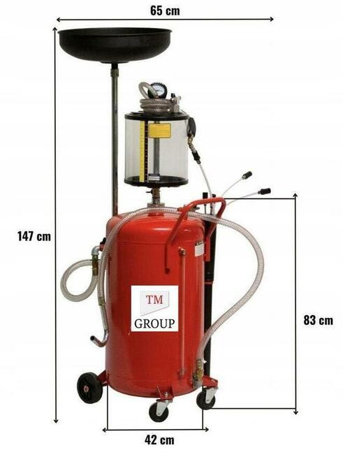 Wysysarka do Oleju Zlewarka Pneumatyczna 80L + 6 sond