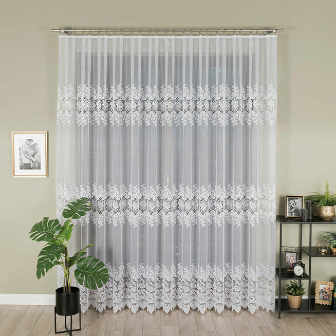 Firany żakardowe na metry, duży wybór wzorów, firana długa