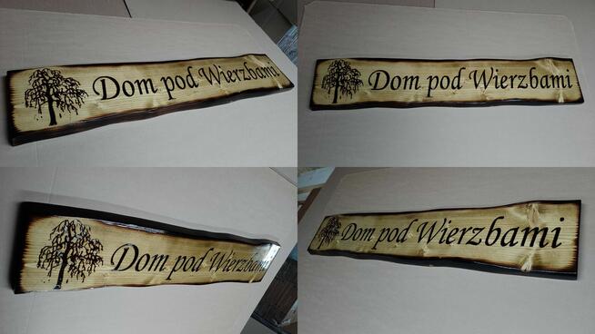 GRAWER NA DREWNIE napisy na desce szyld tablica deska logo