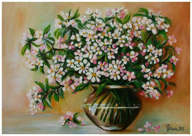 Kwiaty jabłoni obraz olejny 50-70cm dostępny