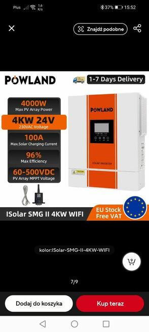 FALOWNIK OFF-GRID POWLAND 4000W 4KW 24V