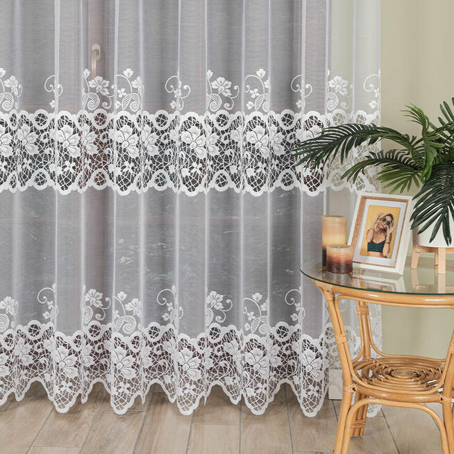 Firany żakardowe na metry, duży wybór wzorów, firana długa