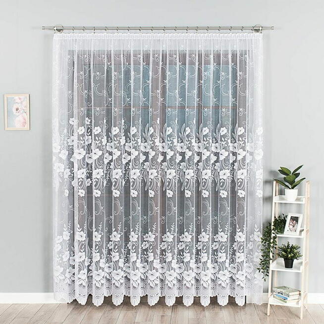 Firany żakardowe na metry, duży wybór wzorów, firana długa