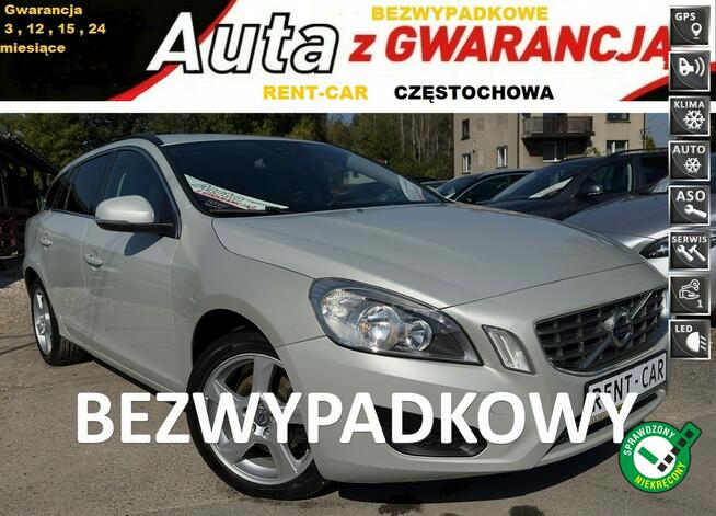 Volvo V60 1.6D*115PS*OPŁACONY Bezwypadkowy Klimatronik Navi Skóra Serwis GWAR24