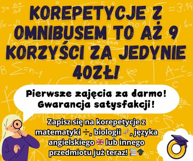 Korepetycje z matematyki, biologii i języka angielskiego!