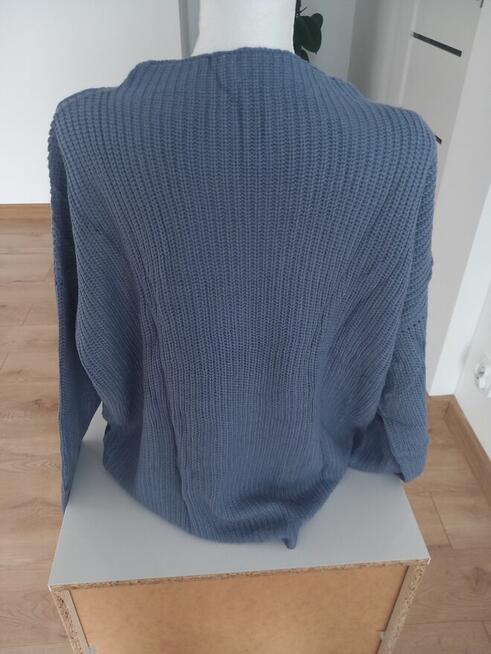 Niebieski Sweter Damski Florboom Oversize Rozmiar L