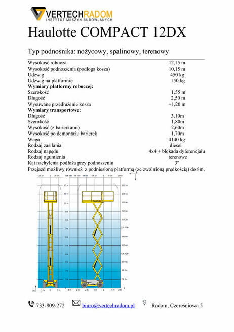 podnośniki elektryczne i spalinowe, nożycowe, teleskopowe