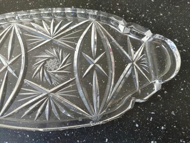 Patera kryształowa owalna z PRL