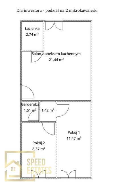 ⭐️HIT!Przestronne 2-pokoje/Możliwość podziału⭐️