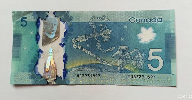 5 $ kanadyjskich 2013 r. banknot polimerowy