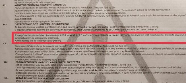 Kółka do foteli /krzeseł biurowych 5szt z hamulcem