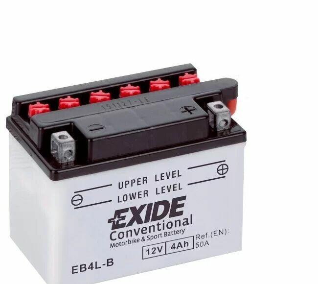 Akumulator motocyklowy EXIDE EB4L-B YB4L-B 12V 4Ah 50A EN P+